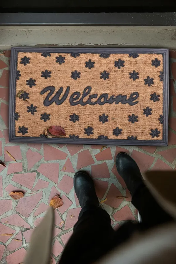 Tapis d'entré motif welcome