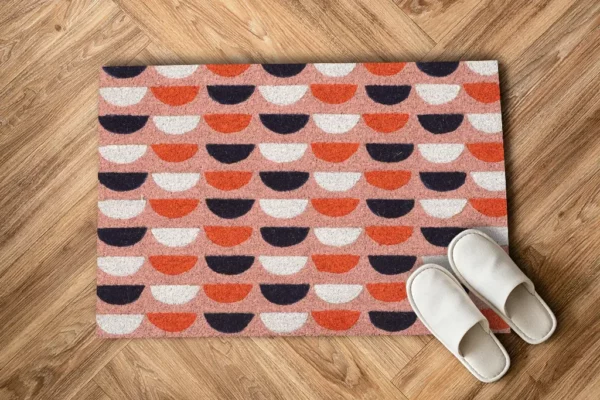 Paillasson coco motif couleur rose