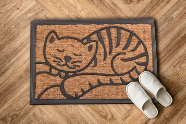 Tapis d'entré motif chat
