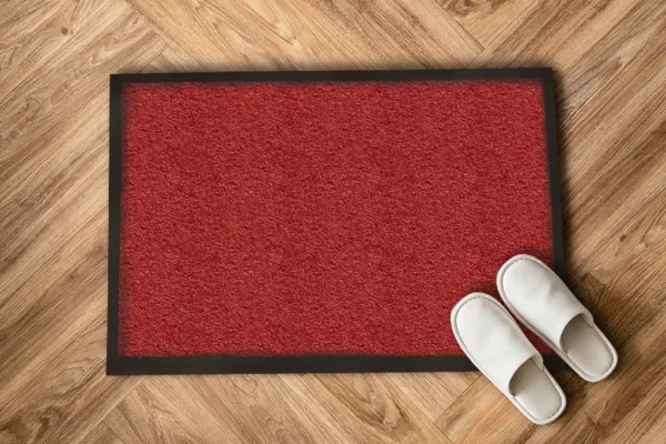 Tapis d'entrée rouge