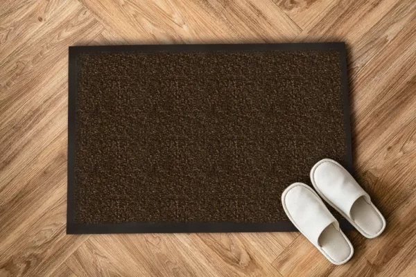 Tapis d'entrée marron foncé