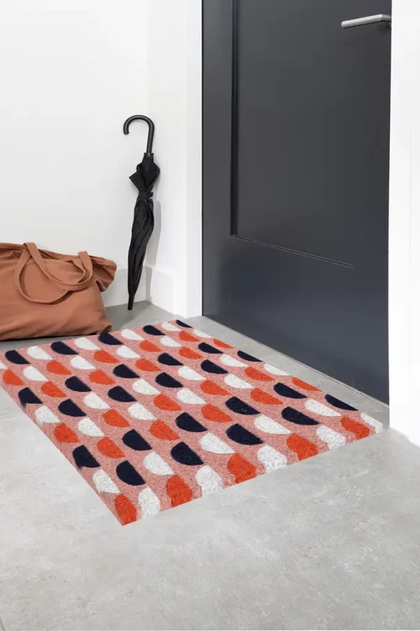 Paillasson coco motif couleur rose