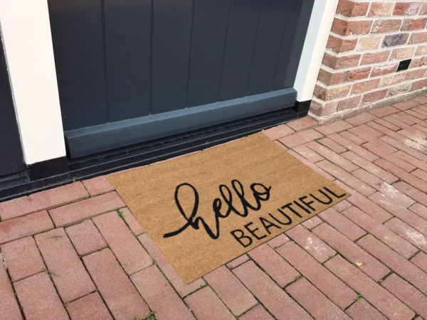 Paillasson coco motif hello beautiful