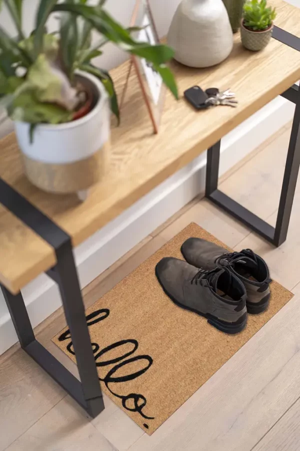 Paillasson coco motif hello vertical